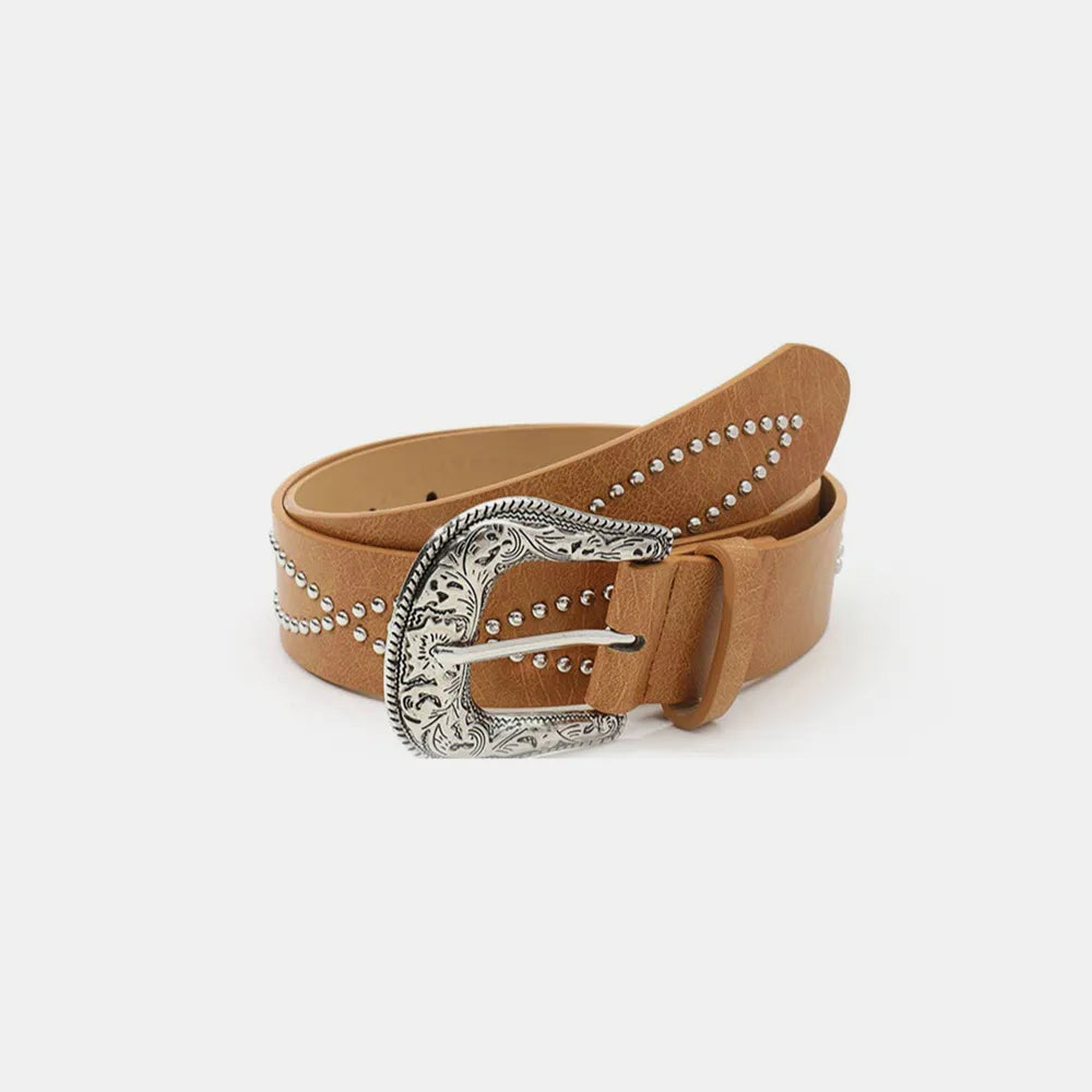 PU Leather Rhinestone Belt - adritiX