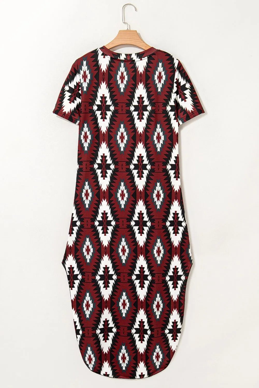 Aztec Print V-Neck Midi Dress - adritiX