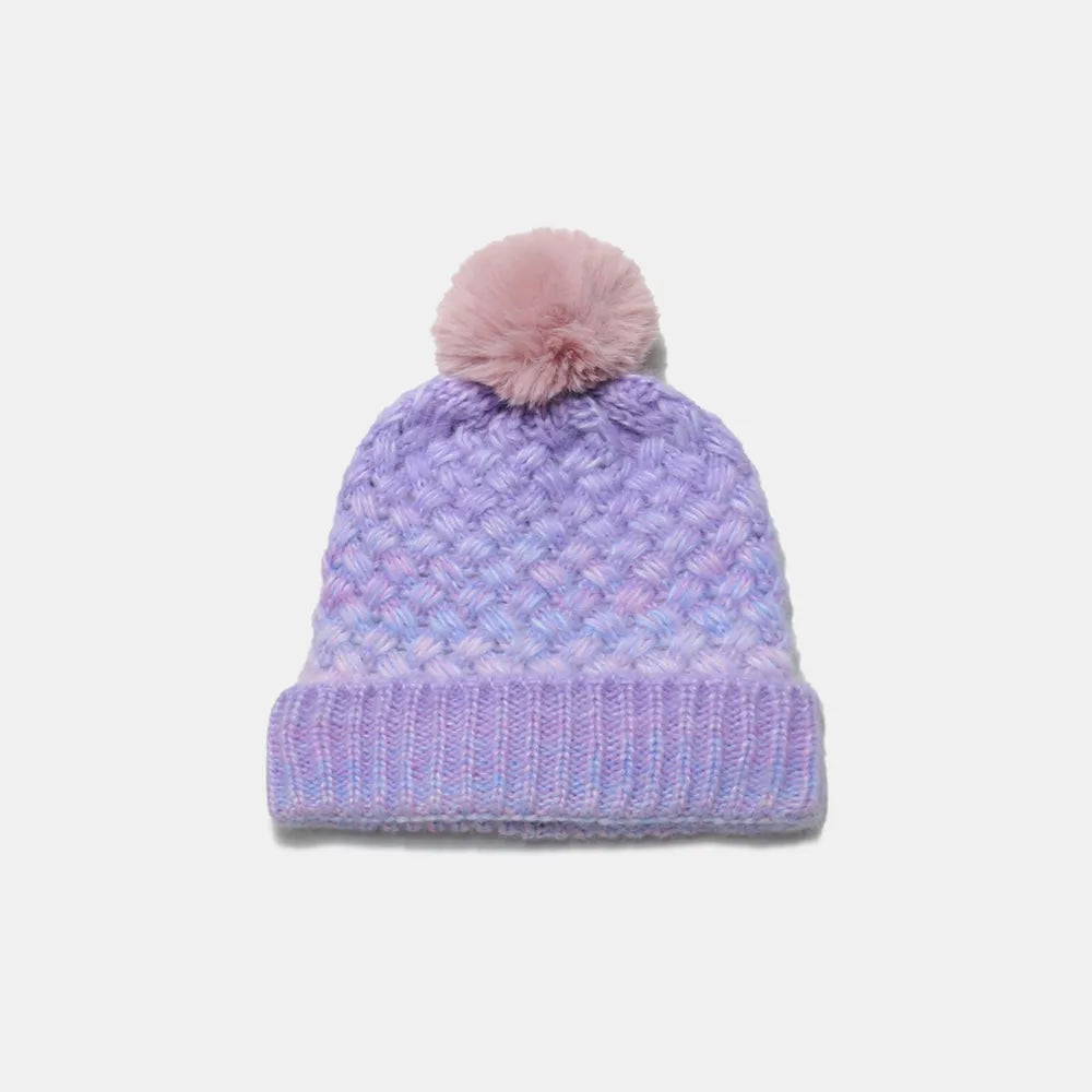 Gradient Knit Hat with Pompom - adritiX