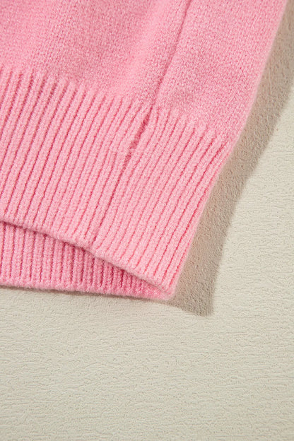 Daisy Notched Long Sleeve Sweater - adritiX