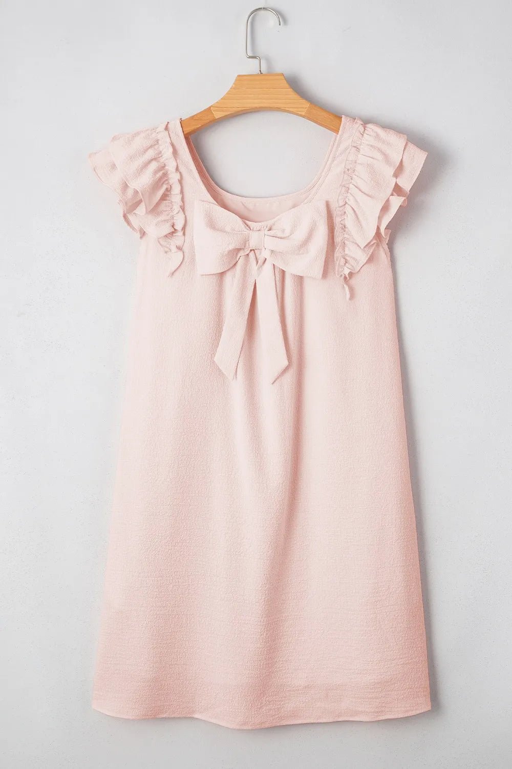 Ruffle Sleeve Bow Back Mini Dress - adritiX