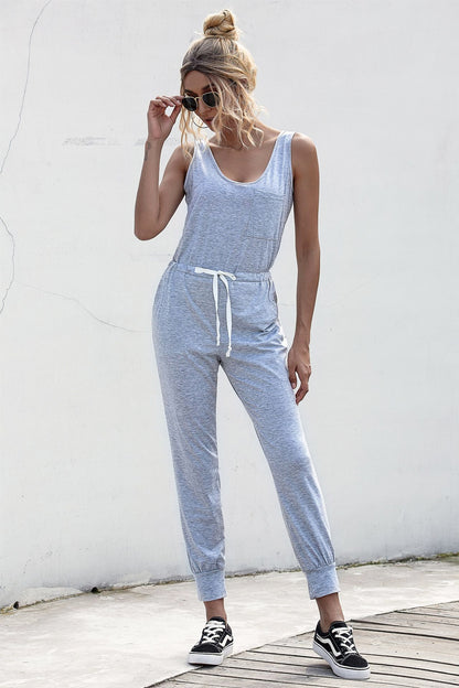 Elegant Knot Sleeveless Waist Jumpsuit - adritiX