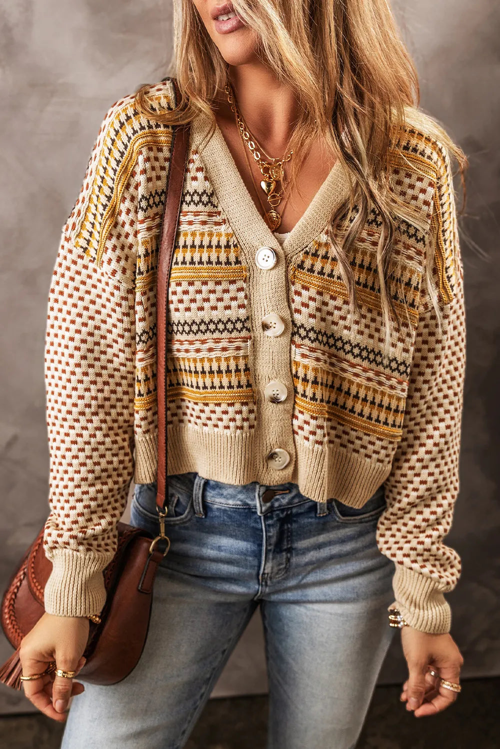 Button Down Long Sleeve Cardigan - adritiX