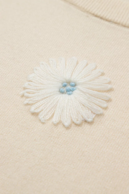Daisy Round Neck Short Sleeve Knit Top - adritiX
