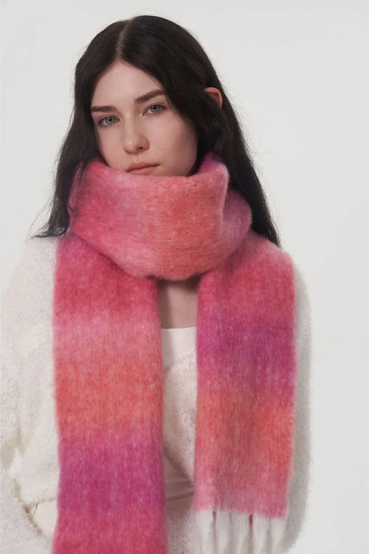 Fringe Gradient Thermal Scarf - adritiX