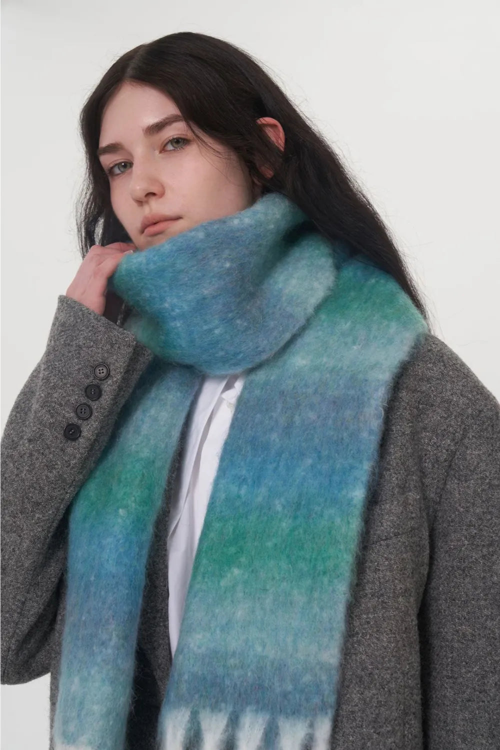 Fringe Gradient Thermal Scarf - adritiX