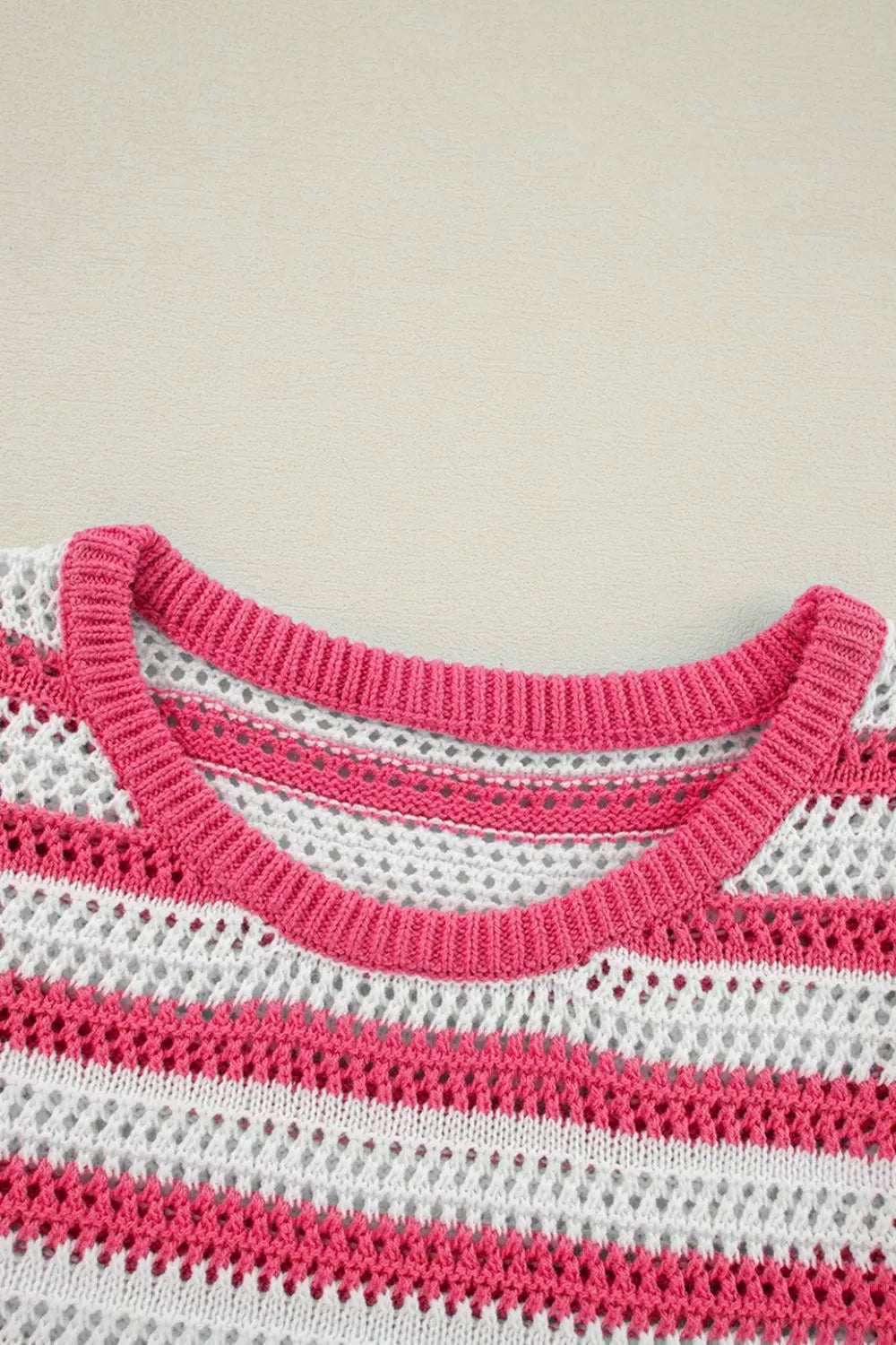 Elegant Stripe Hollowed Knit Sleeveless Sweater Dress - adritiX