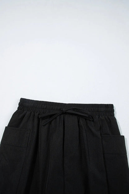 Cargo Pocket Elastic Waist Active Casual Skort - adritiX