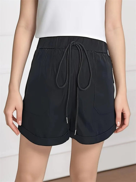 Casual Drawstring High Waist Shorts - adritiX