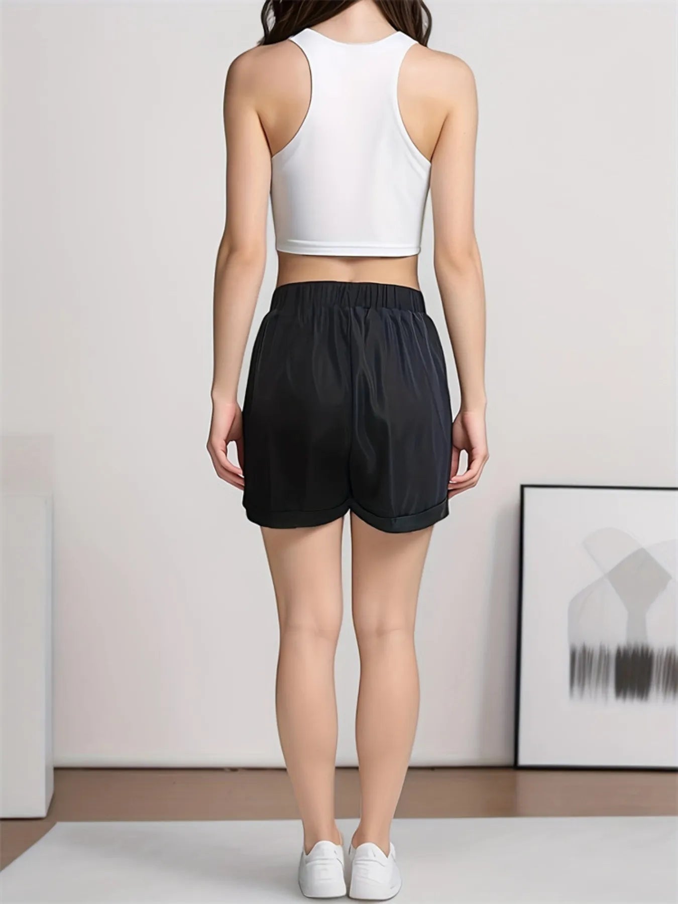 Casual Drawstring High Waist Shorts - adritiX