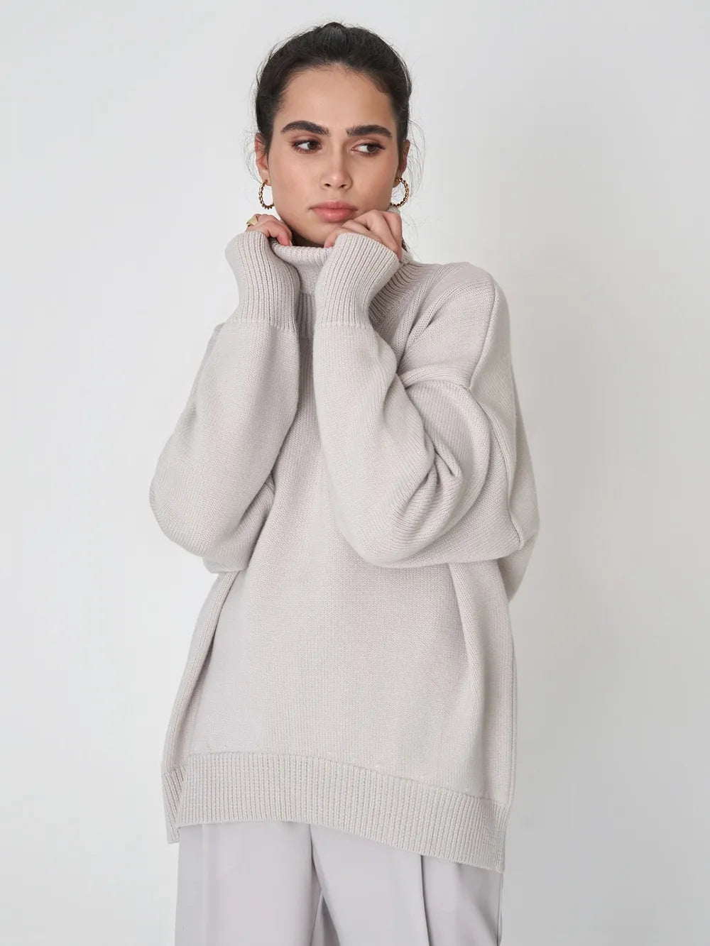 Turtleneck Long Sleeve Sweater - adritiX