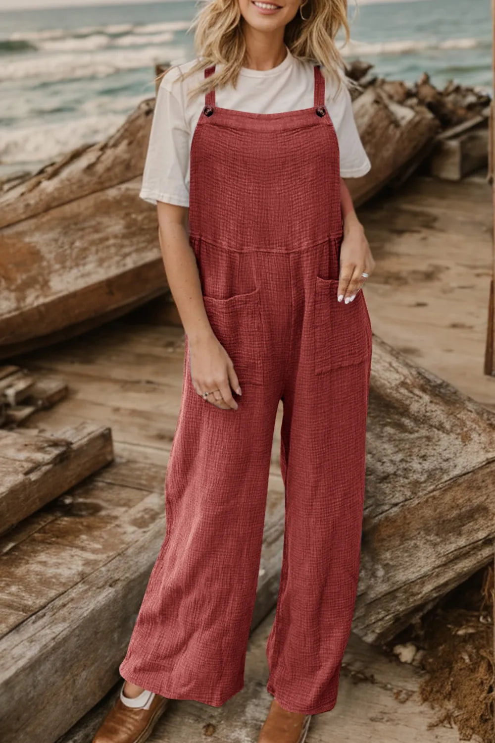 Elegant Full Size Wide Leg Front Pocket Jumpsuit - adritiX