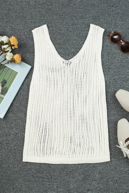 V-Neck Wide Strap Knit Vest - adritiX