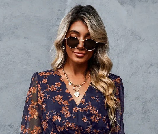 Elegant Women's Elegant Chiffon Printed Spring Dress - adritiX