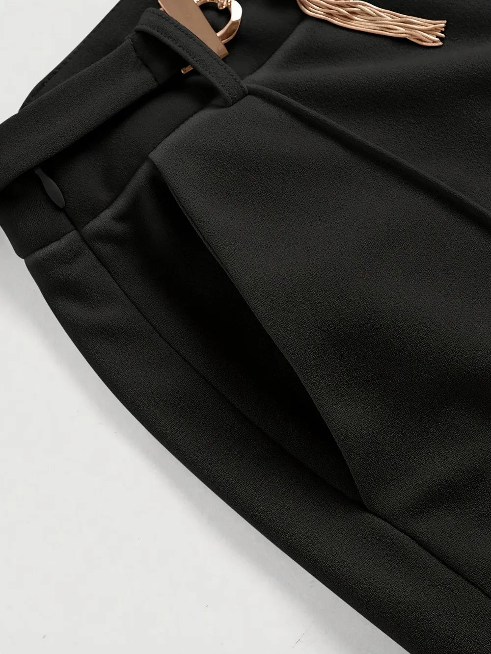 Chain Detail High Waist Pants - adritiX