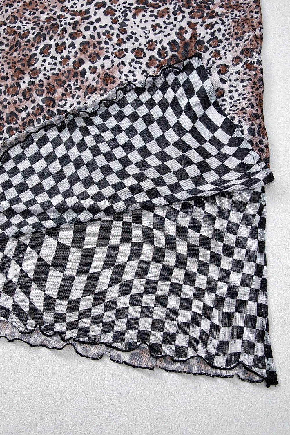 Checkered Round Neck Sleeveless Midi Dress - adritiX