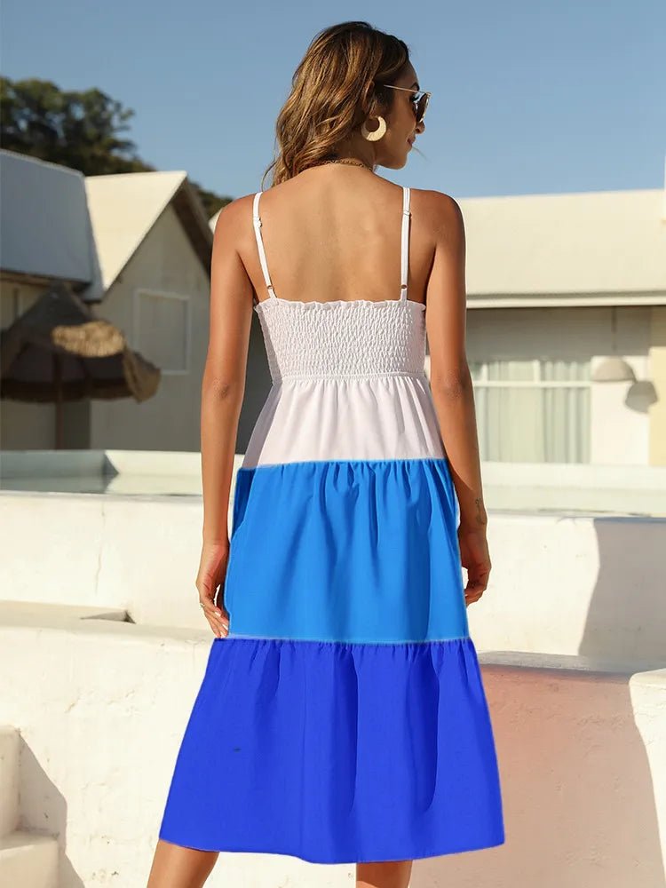 Color Block Tie - Front Midi Dress - adritiX