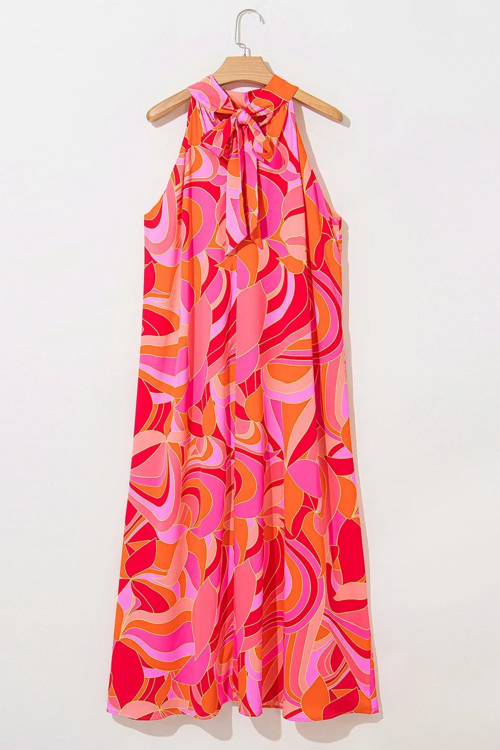 Contrast Grecian Neck Maxi Dress - adritiX