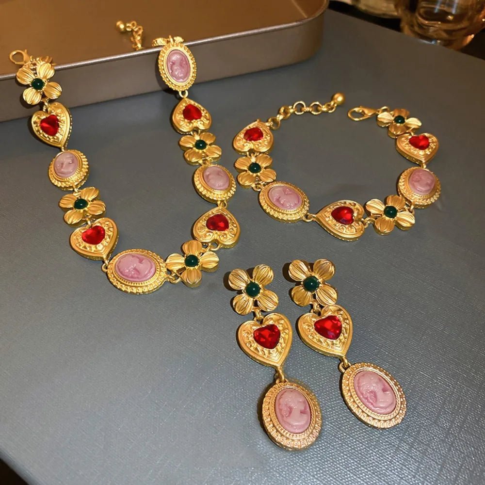 Copper Inlaid Rhinestone Necklace - adritiX
