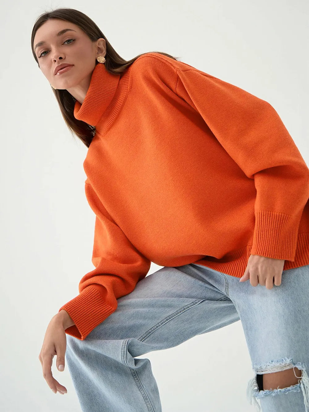 Turtleneck Long Sleeve Sweater - adritiX