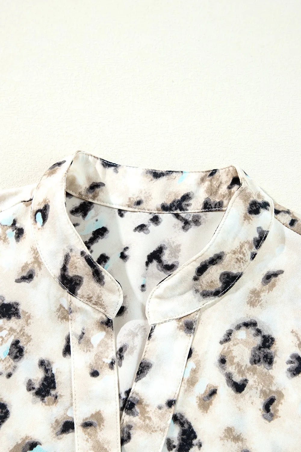 Leopard Print Buttoned Front 3/4 Sleeve Tiered Ruffled Hem Dress - adritiX
