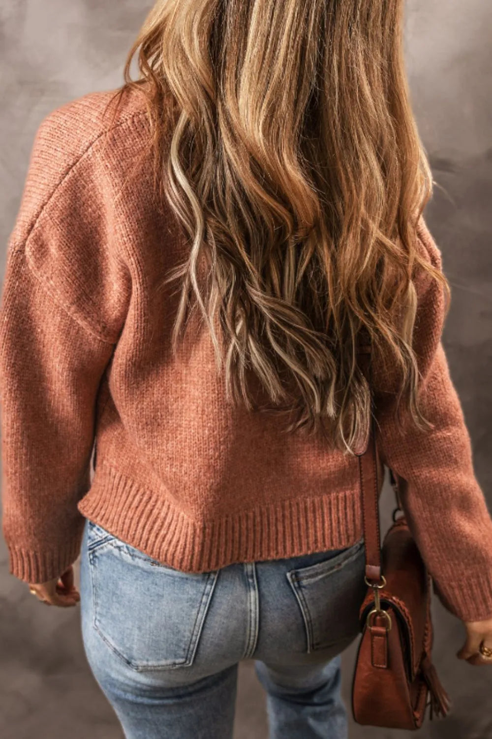 Slit Open Front Dropped Shoulder Cardigan - adritiX
