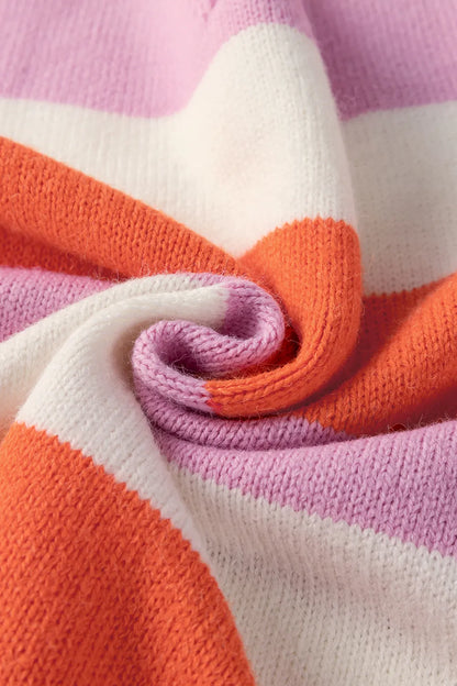 Color Block V-Neck Long Sleeve Sweater - adritiX