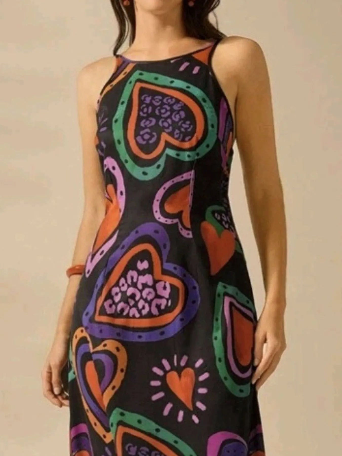 Elegant Printed Sleeveless Maxi Dress - adritiX
