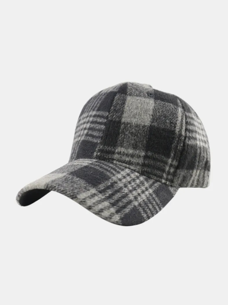 Plaid Adjustable Cotton Baseball Cap - adritiX