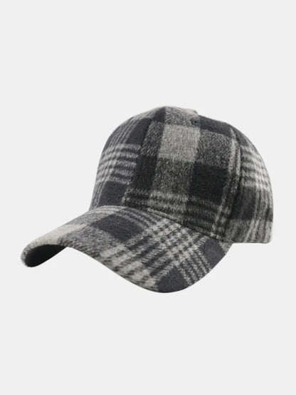 Plaid Adjustable Cotton Baseball Cap - adritiX