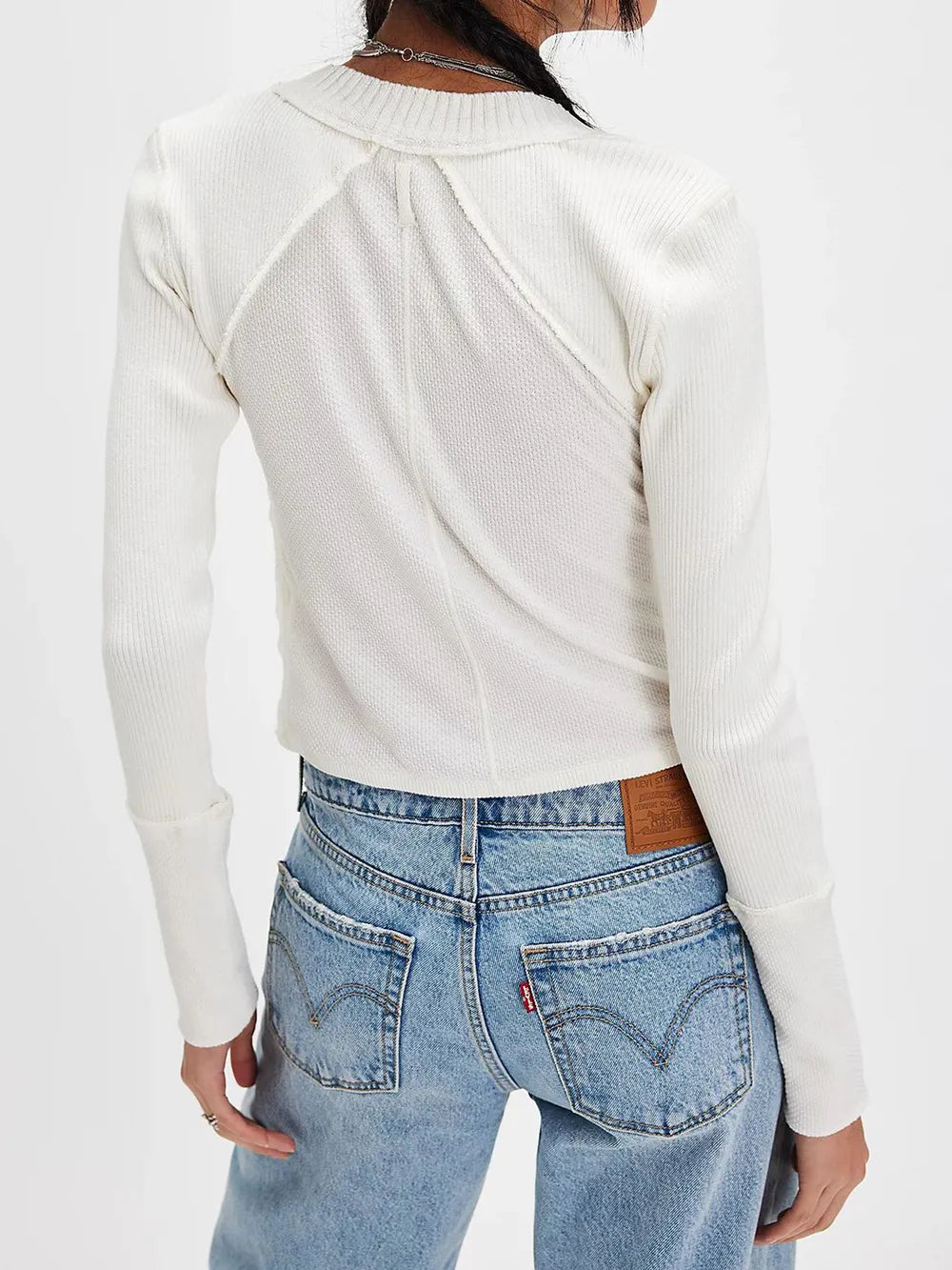 V-Neck Button Up Cropped Cardigan - adritiX