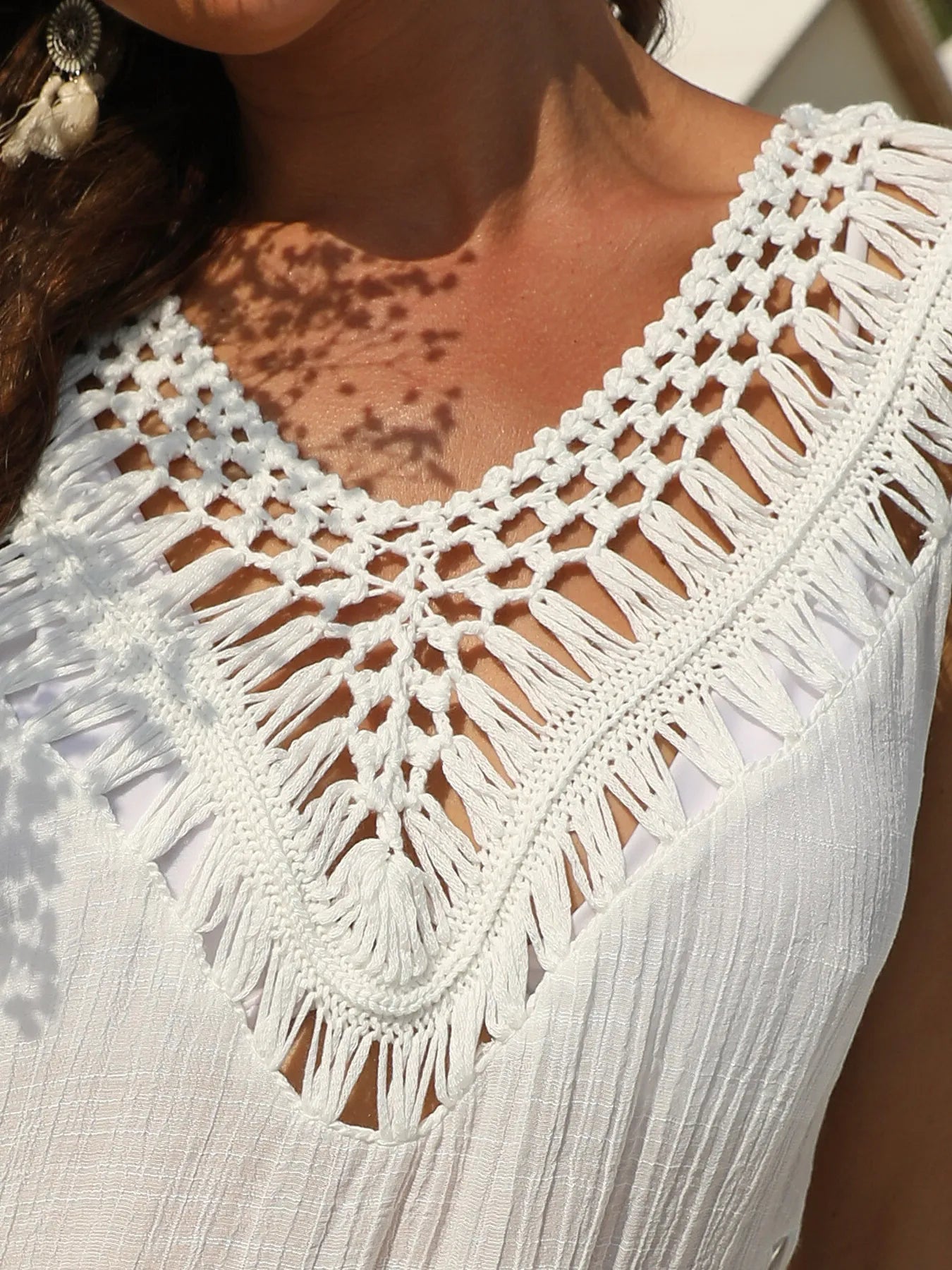 Crochet Detail Beach Cover Up Dress - adritiX