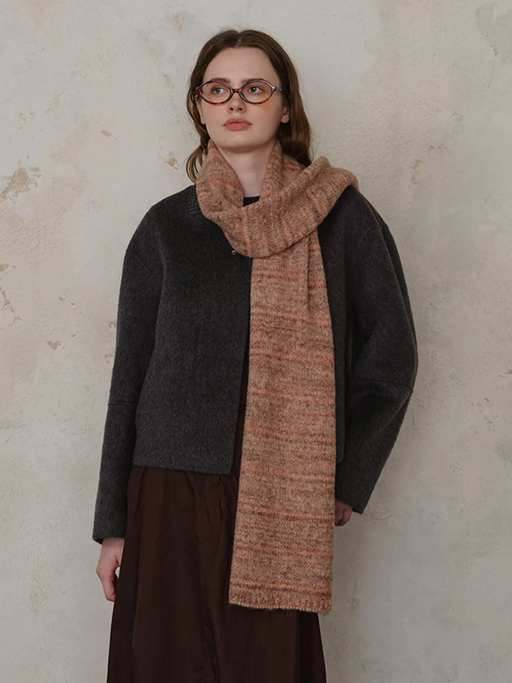 Striped Detail Knit Scarf - adritiX