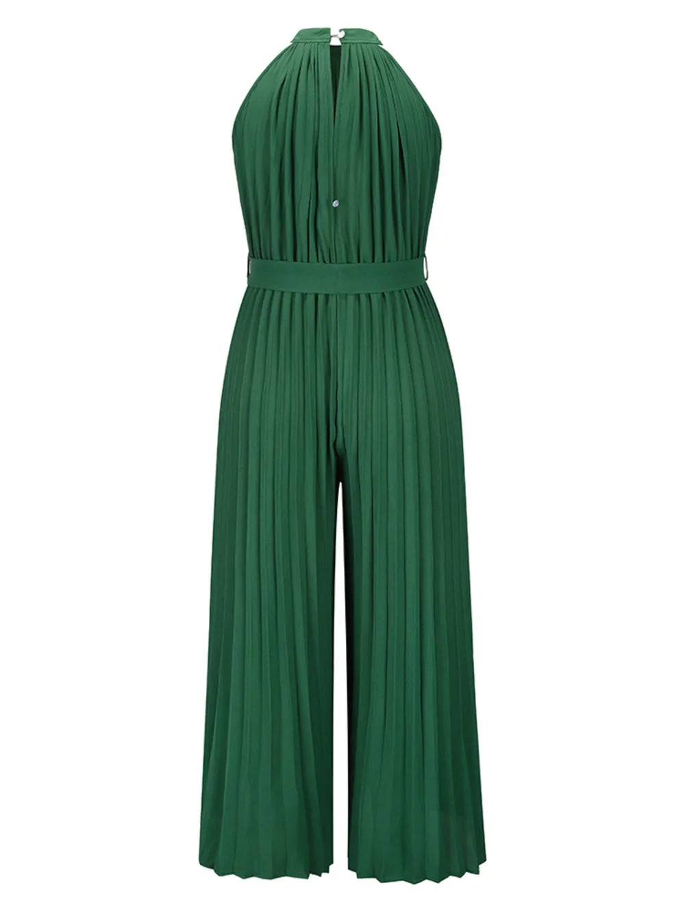 Elegant Cutout Tied Pleated Sleeveless Jumpsuit - adritiX