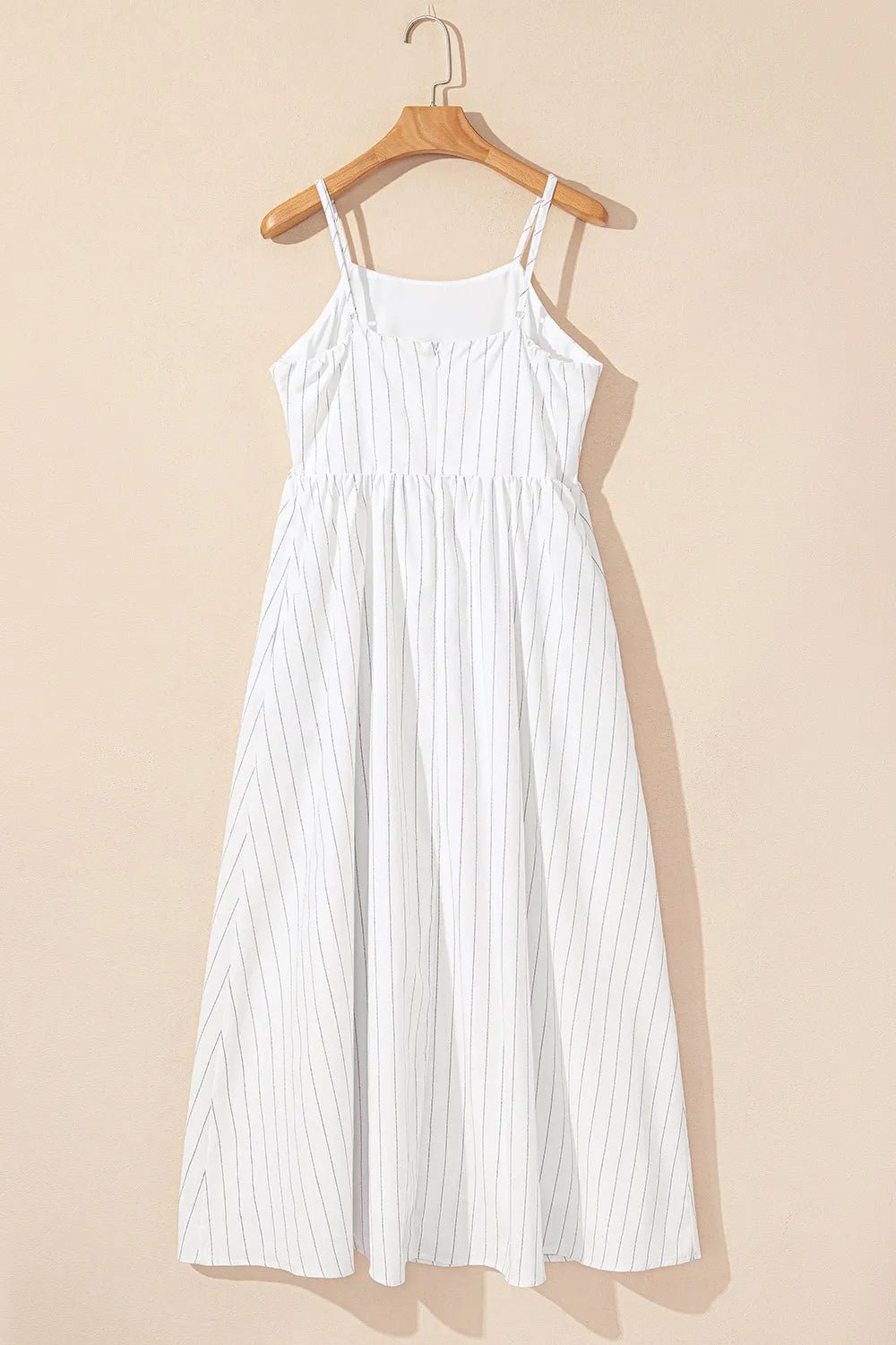 Stripe Square Neck Cami Dress with Pockets - adritiX