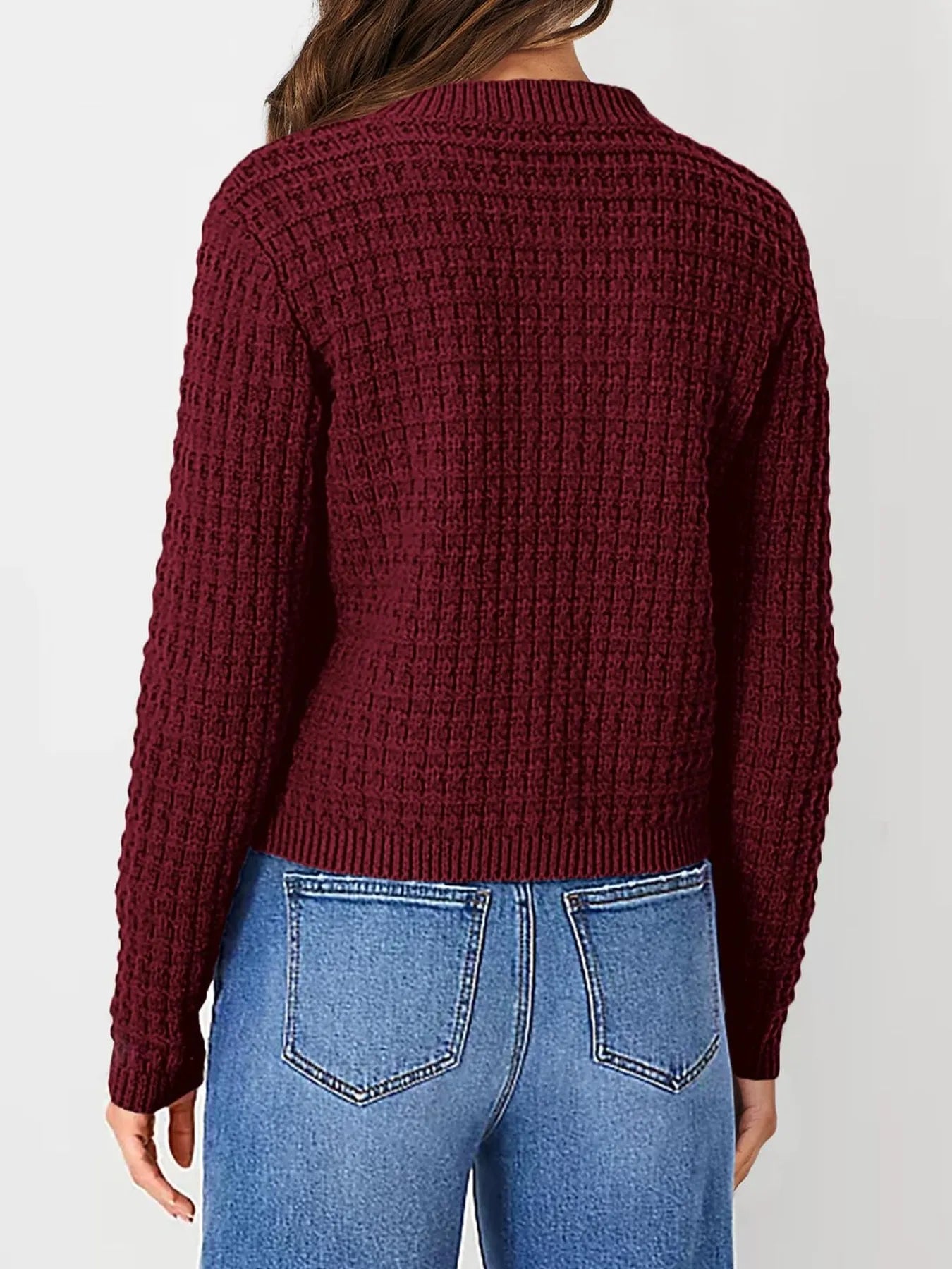 Elegant Textured Knit Button-Front Cardigan - adritiX