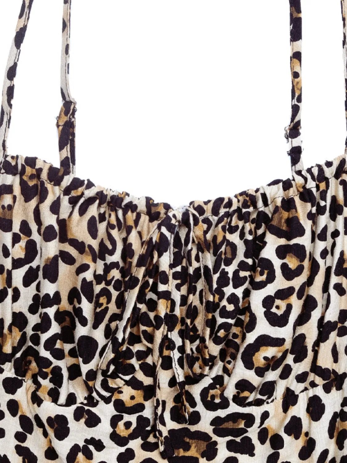 Smocked Leopard Midi Cami Dress - adritiX