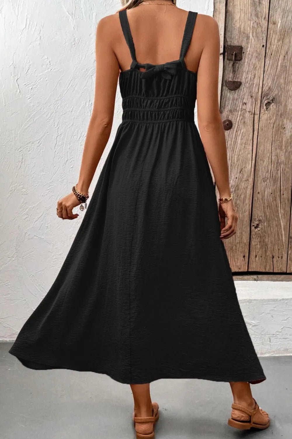 Ruched Wide Strap Cami Dress - adritiX