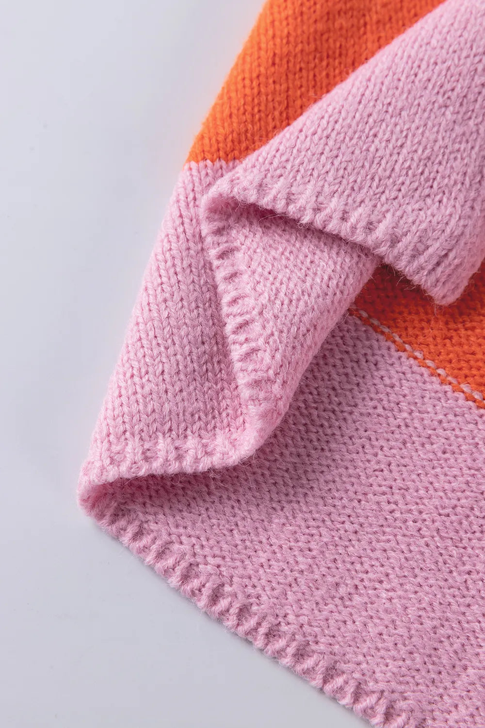 Color Block V-Neck Long Sleeve Sweater - adritiX