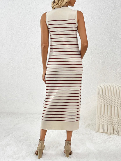 Round Neck Sleeve Midi Knit Dress - adritiX