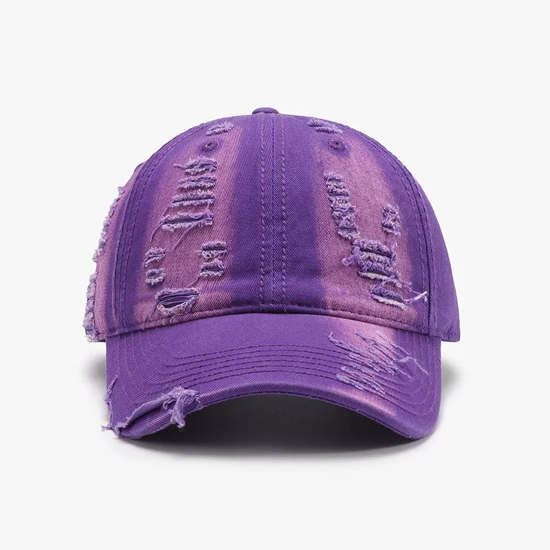Distressed Adjustable Cotton Baseball Cap - adritiX