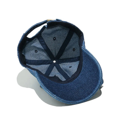 Washed Bow Denim Baseball Cap - adritiX