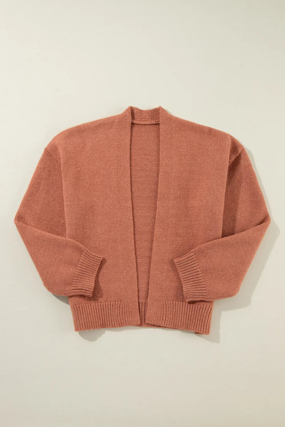 Slit Open Front Dropped Shoulder Cardigan - adritiX