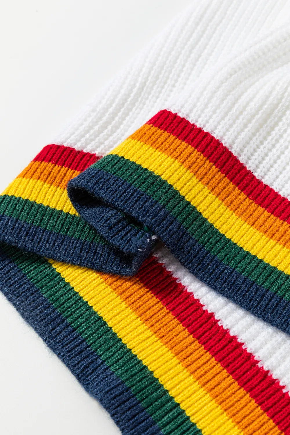 Elegant MERRY & BRIGHT Ribbed Round Neck Sweater - adritiX