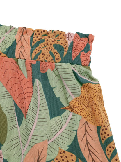 Tropical Print High Waist Shorts - adritiX