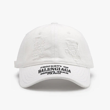 Distressed Letter Cotton Baseball Cap - adritiX