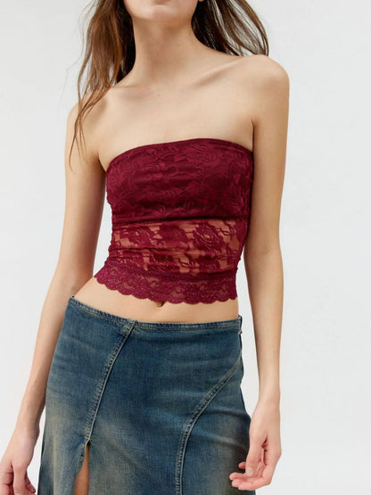 Lace Strapless Tube Top - adritiX