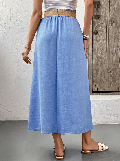Decor Button Front Midi Skirt - adritiX