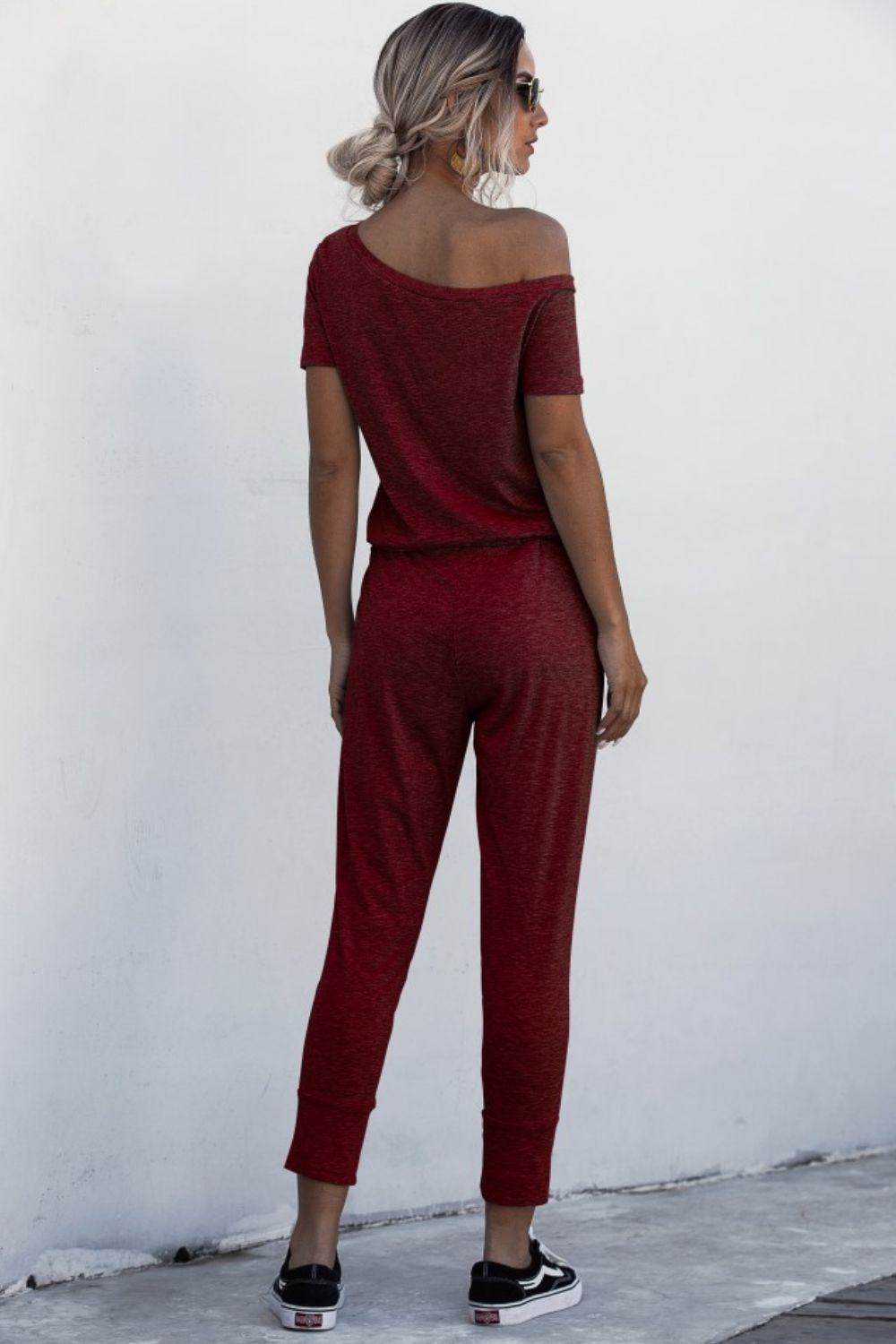 Elegant Asymmetrical Neck Tied Jumpsuit with Pockets - adritiX