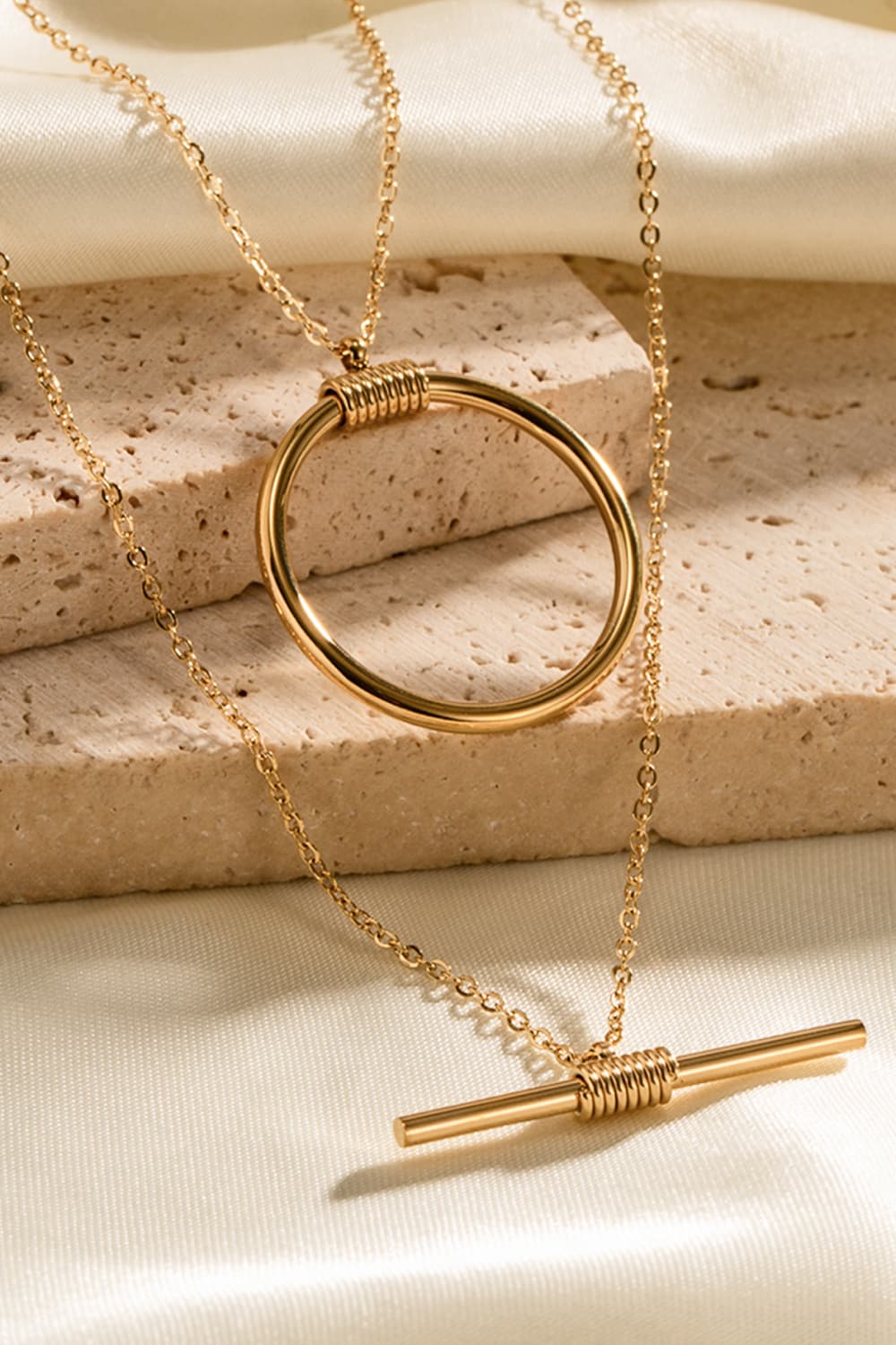 Double - Layered Stainless Steel Necklace - adritiX